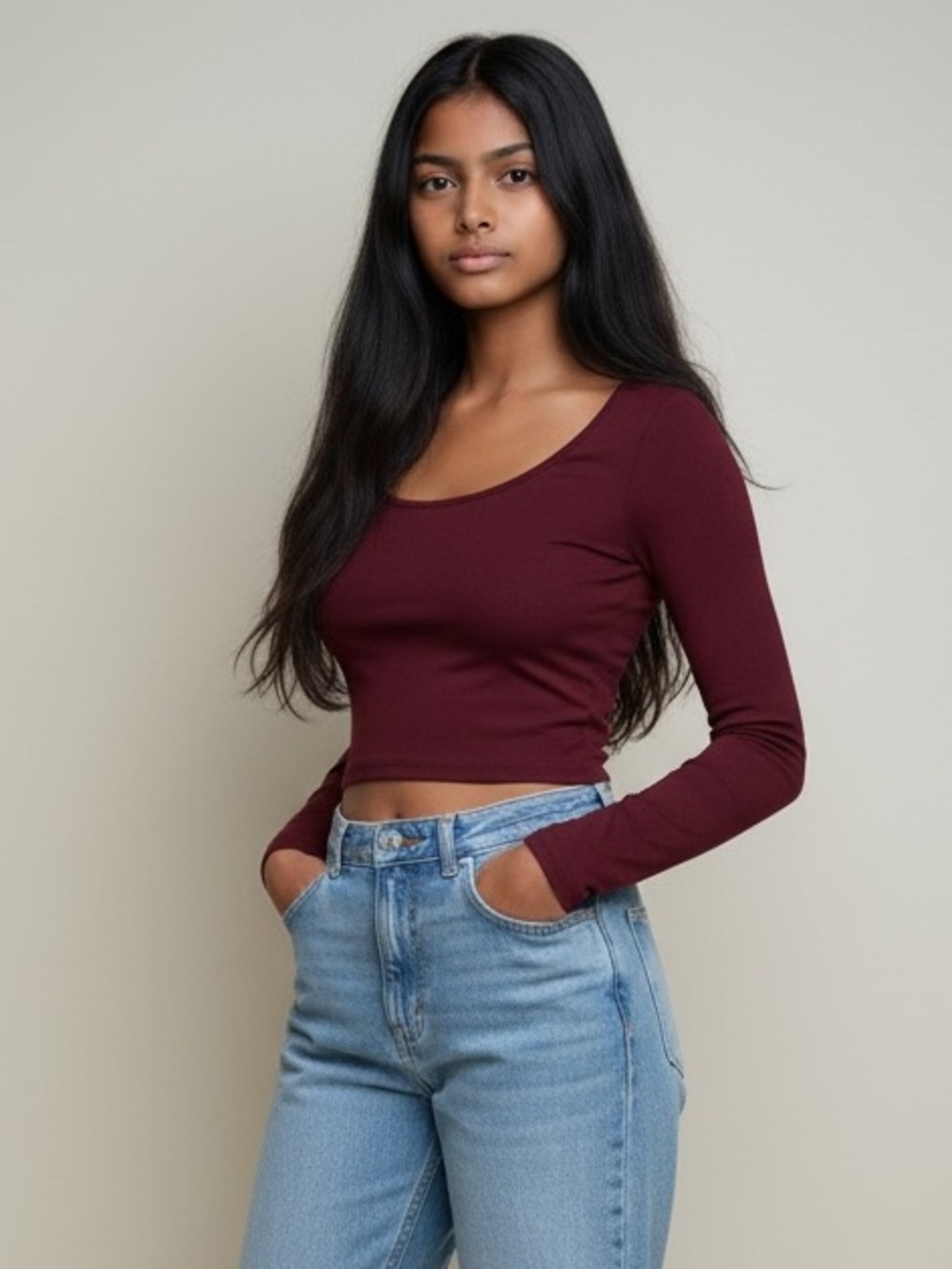 NWOT Forever 21 Long Sleeve Cropped Top